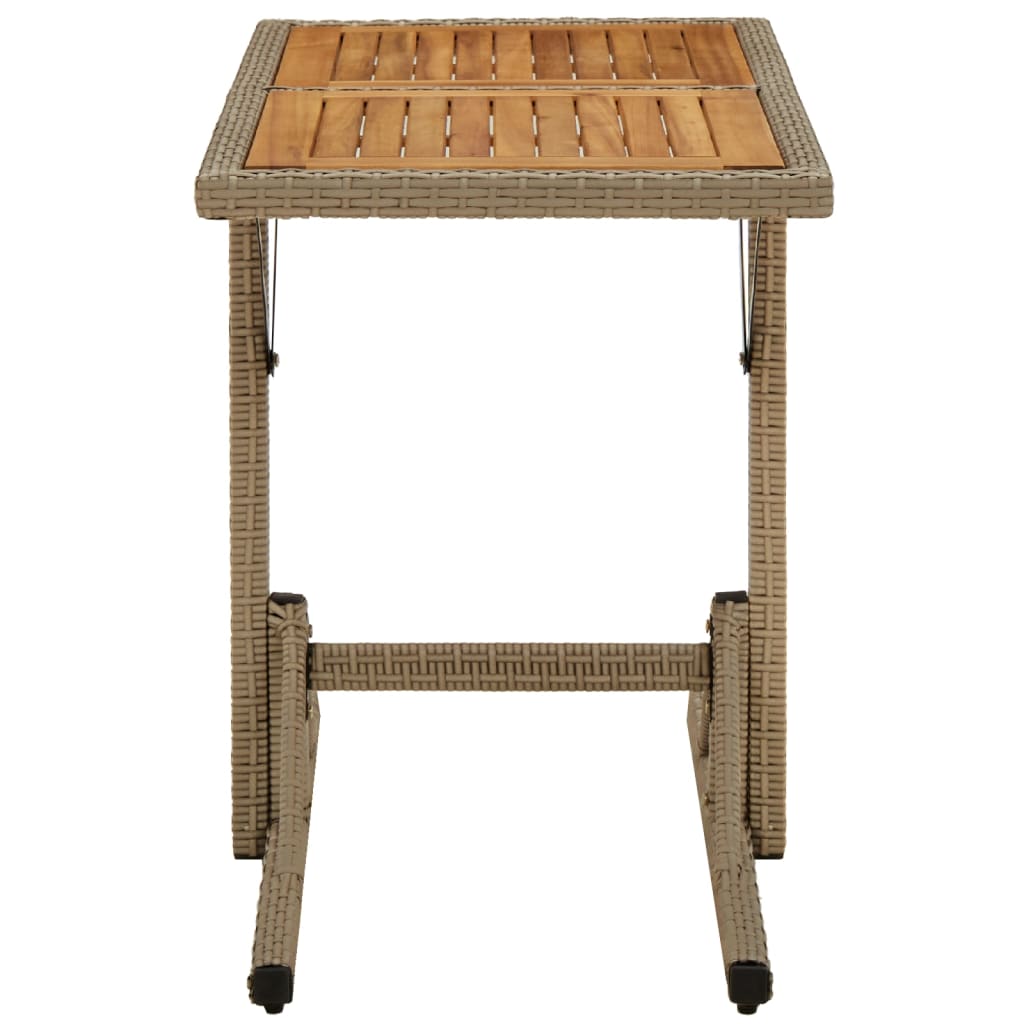 Tavolo da Giardino Beige Legno Massello di Acacia e Polyrattan