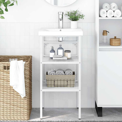 Struttura per Lavabo da Bagno Bianca 40x38x83 cm in Ferro