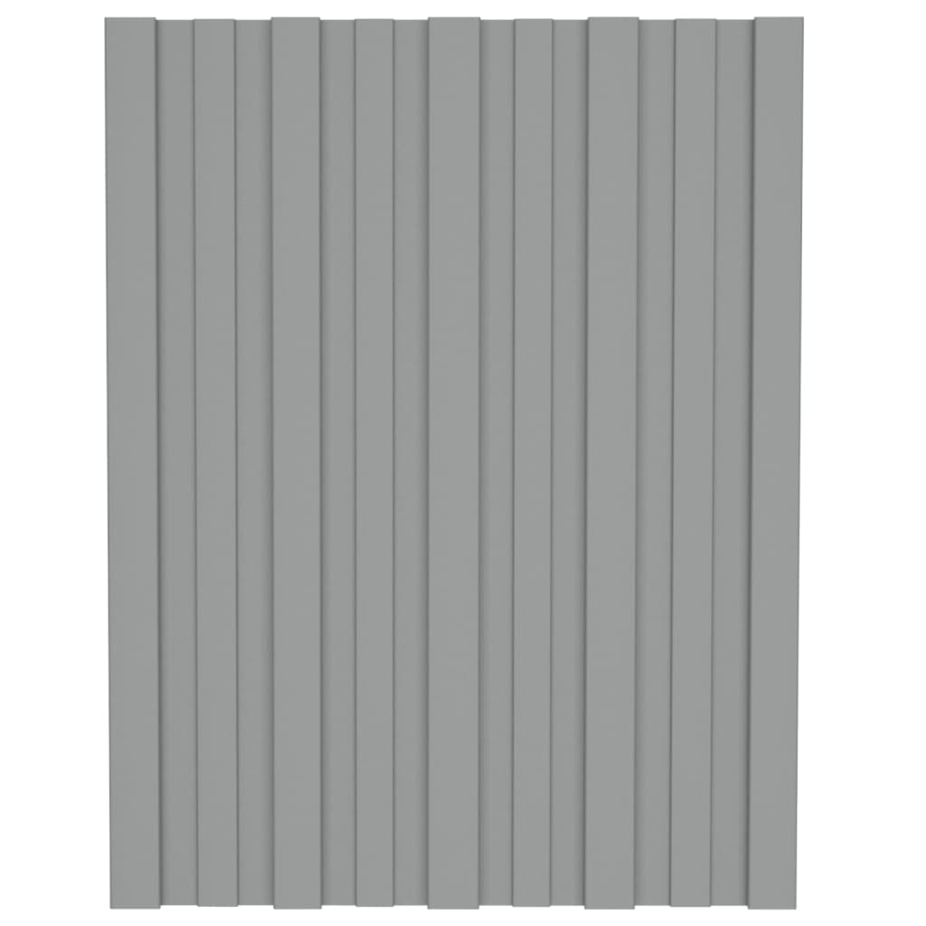 Pannelli da Tetto 12 pz in Acciaio Zincato Grigio 60x45 cm