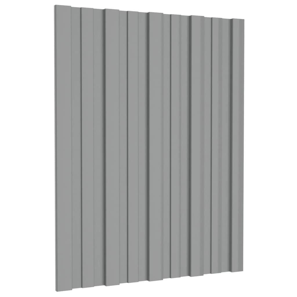 Pannelli da Tetto 12 pz in Acciaio Zincato Grigio 60x45 cm