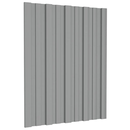 Pannelli da Tetto 12 pz in Acciaio Zincato Grigio 60x45 cm