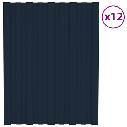 Pannello per tetto 12 pcs Antracite 60 x 45 cm Acciaio zincato