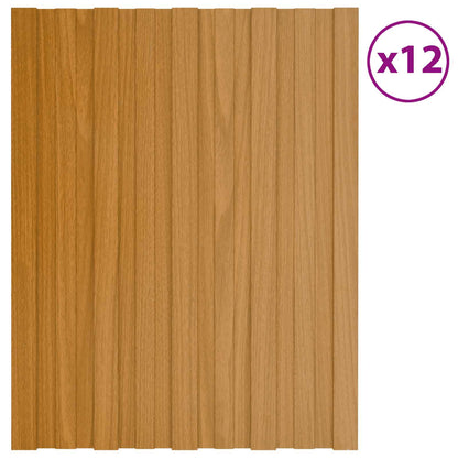 Pannello per tetto 12 pcs Naturale 60 x 45 cm Acciaio zincato