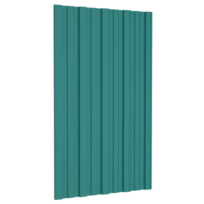 Pannello per tetto 12 pcs Verde 80 x 45 cm Acciaio zincato