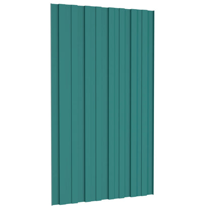 Pannello per tetto 12 pcs Verde 80 x 45 cm Acciaio zincato
