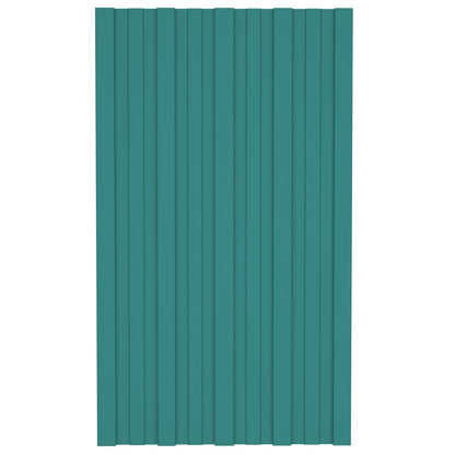 Pannello per tetto 12 pcs Verde 80 x 45 cm Acciaio zincato