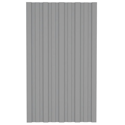 Pannelli da Tetto 12 pz in Acciaio Zincato Grigio 80x45 cm
