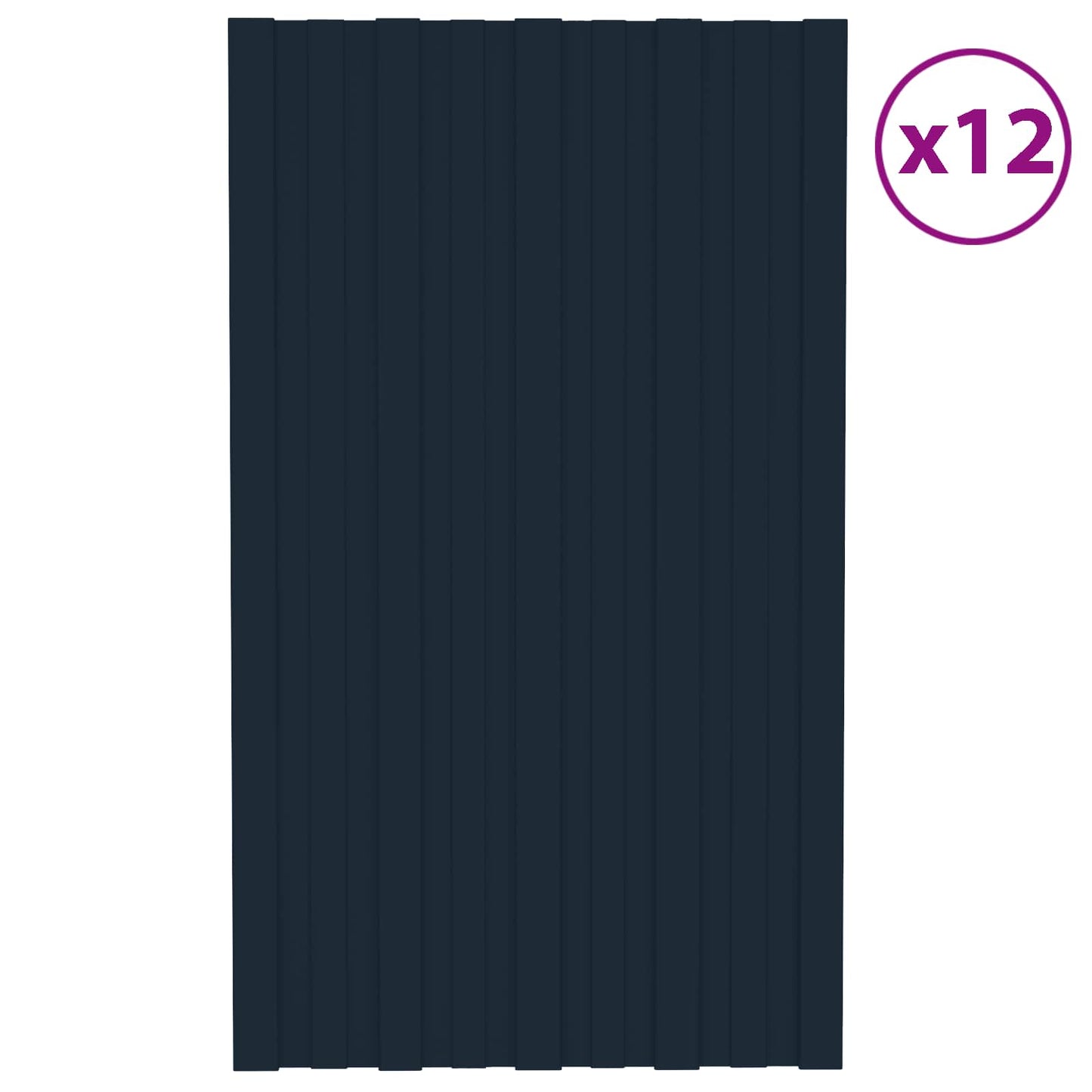 Pannello per tetto 12 pcs Antracite 80 x 45 cm Acciaio zincato