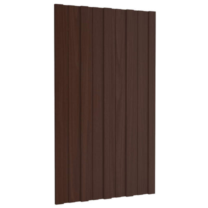 Pannello per tetto 12 pcs Marrone 80 x 45 cm Acciaio zincato