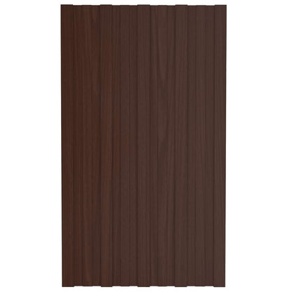 Pannello per tetto 12 pcs Marrone 80 x 45 cm Acciaio zincato