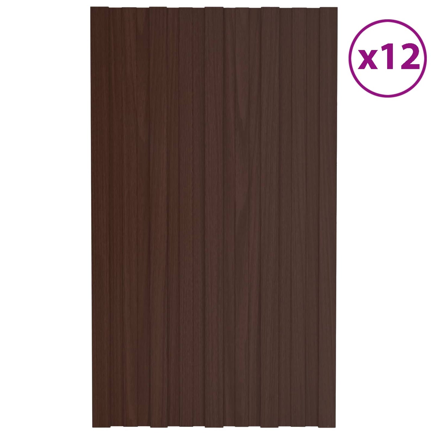 Pannello per tetto 12 pcs Marrone 80 x 45 cm Acciaio zincato