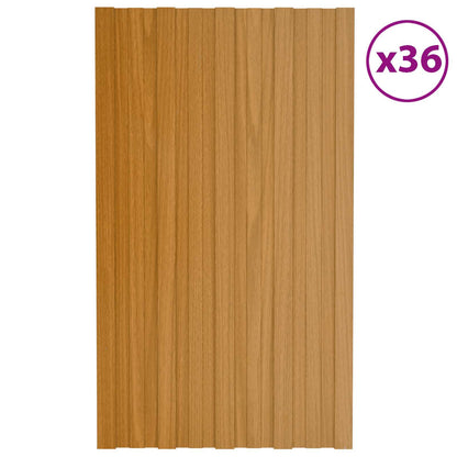 Pannello per tetto 36 pcs Naturale 80 x 45 cm Acciaio zincato