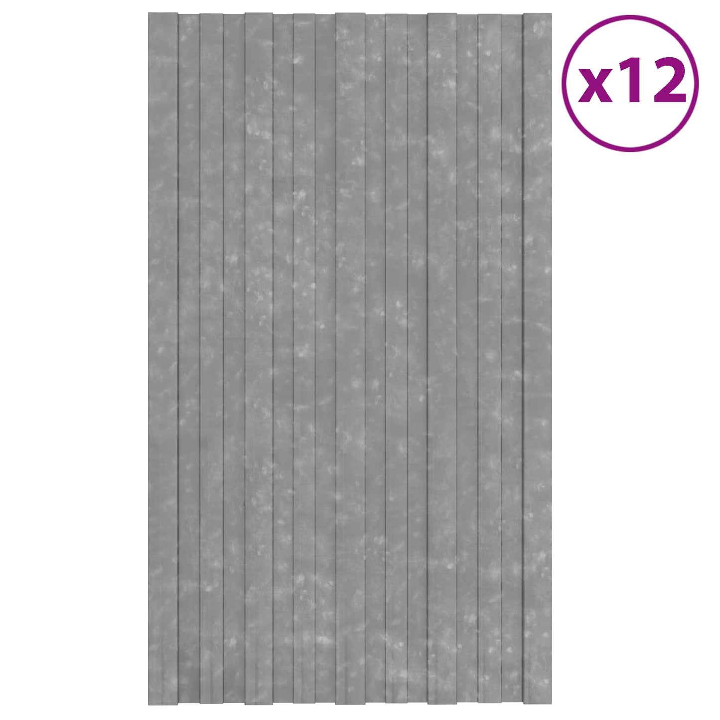 Pannello per tetto 12 pcs Argento 80 x 45 cm Acciaio zincato