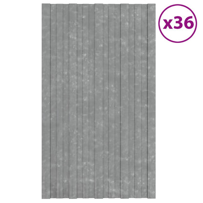 Pannello per tetto 36 pcs Argento 80 x 45 cm Acciaio zincato