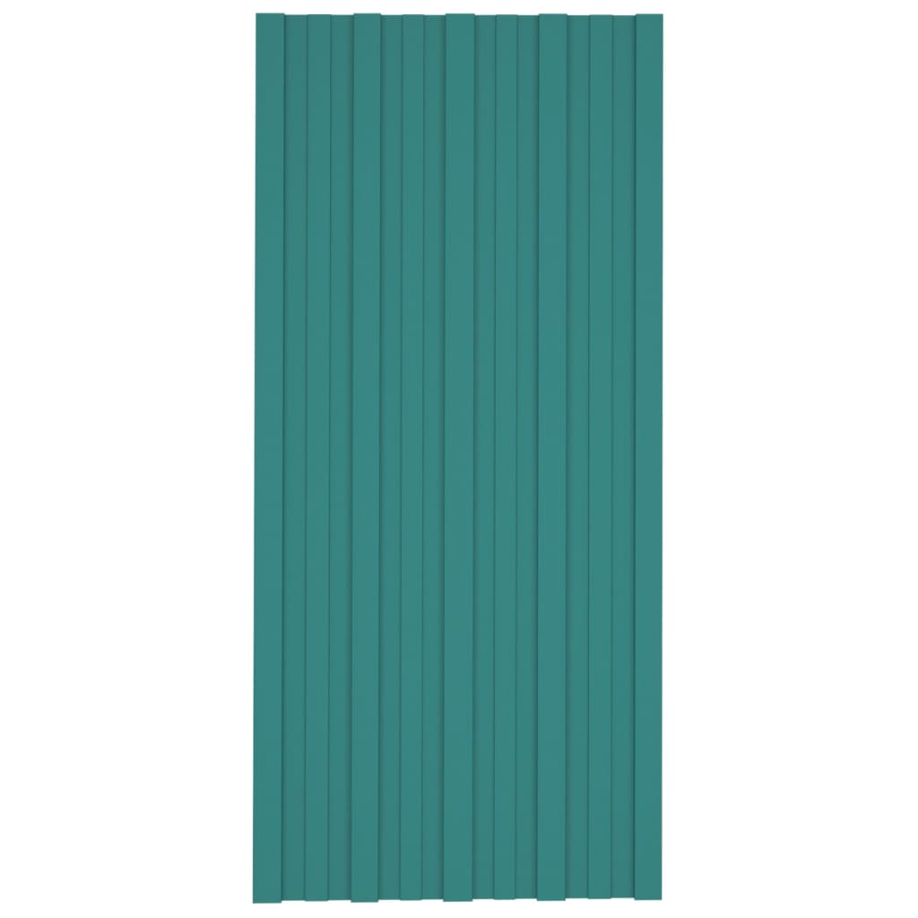 Pannelli da Tetto 12 pz in Acciaio Zincato Verdi 100x45 cm