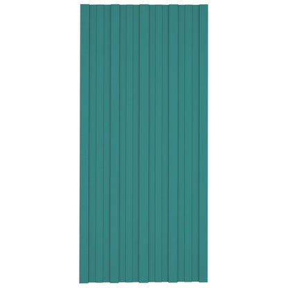 Pannelli da Tetto 12 pz in Acciaio Zincato Verdi 100x45 cm