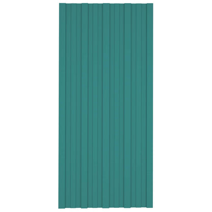 Pannello per tetto 12 pcs Verde 100 x 45 cm Acciaio zincato
