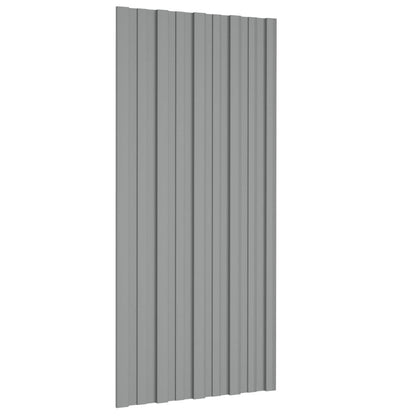 Pannello per tetto 12 pcs Grigio 100 x 45 cm Acciaio zincato