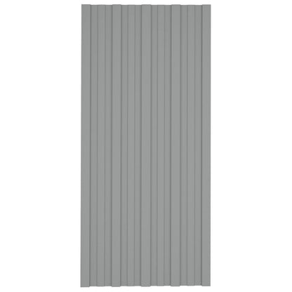 Pannello per tetto 12 pcs Grigio 100 x 45 cm Acciaio zincato