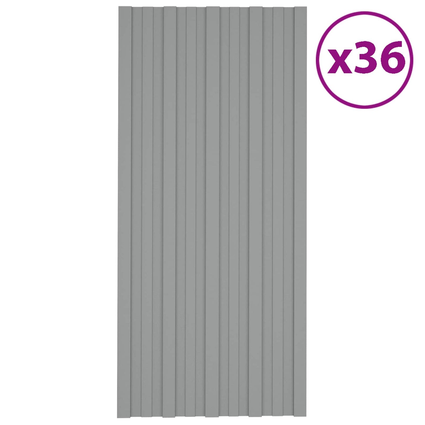 Pannello per tetto 36 pcs Grigio 100 x 45 cm Acciaio zincato