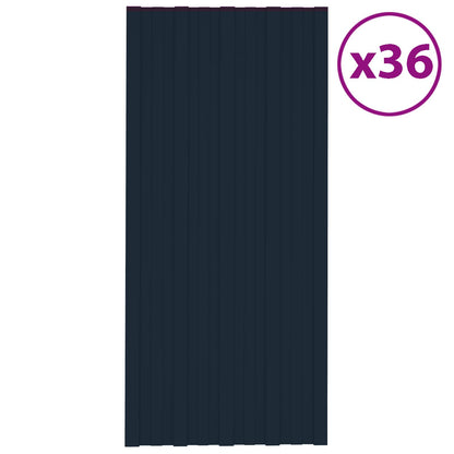 Pannello per tetto 36 pcs Antracite 100 x 45 cm Acciaio zincato