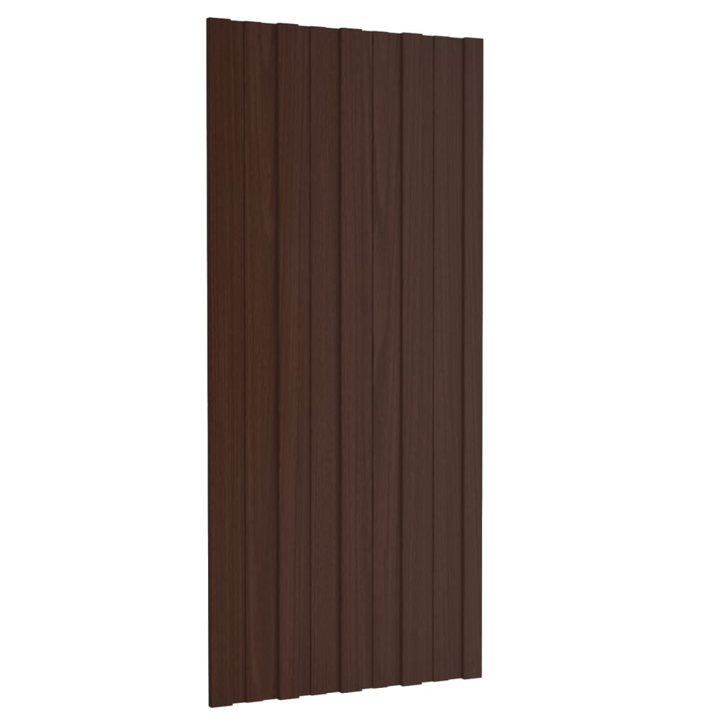 Pannelli da Tetto 12 pz in Acciaio Zincato Marrone 100x45 cm