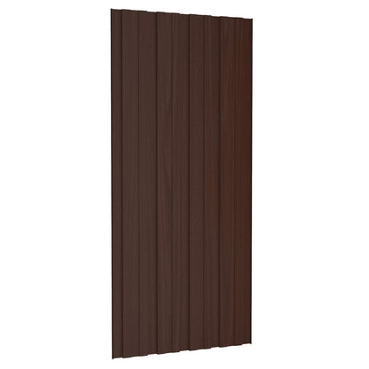 Pannello per tetto 12 pcs Marrone 100 x 45 cm Acciaio zincato