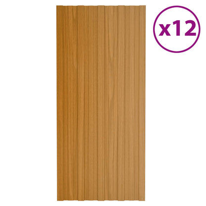 Pannello per tetto 12 pcs Naturale 100 x 45 cm Acciaio zincato