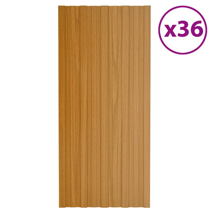 Pannello per tetto 36 pcs Naturale 100 x 45 cm Acciaio zincato