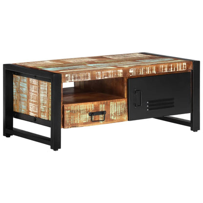 Tavolino da Salotto 100x50x41 cm in Legno Massello di Recupero