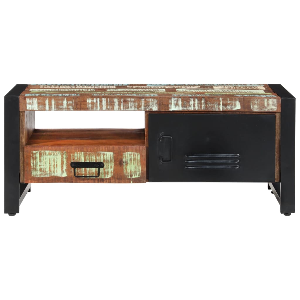 Tavolino da Salotto 100x50x41 cm in Legno Massello di Recupero