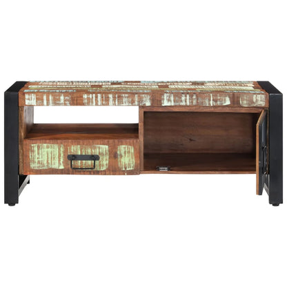 Tavolino da Salotto 100x50x41 cm in Legno Massello di Recupero