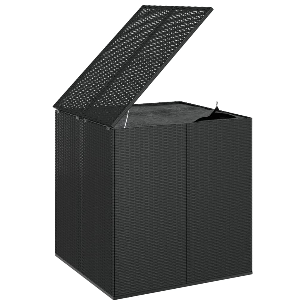 Contenitore da Giardino in Rattan PE 100x97,5x104 cm Nero