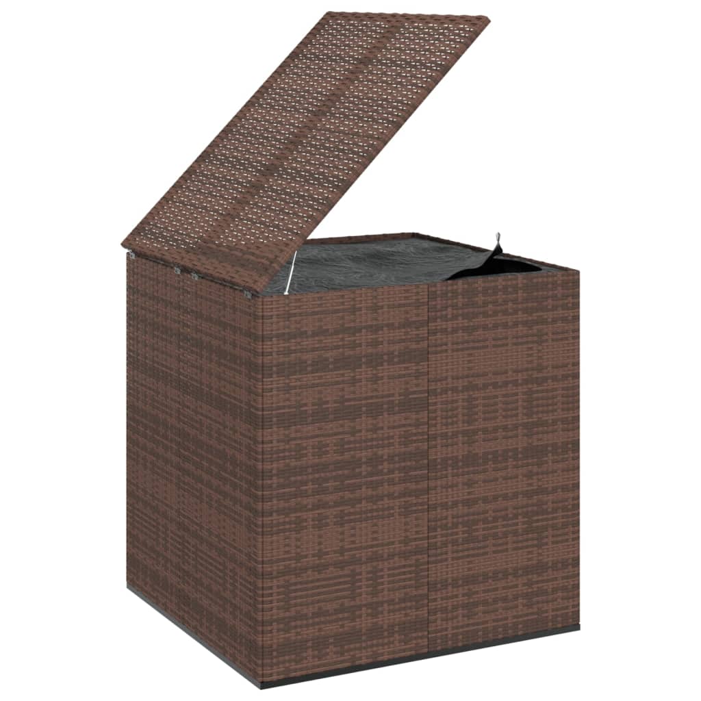 Contenitore da Giardino in Rattan PE 100x97,5x104 cm Marrone