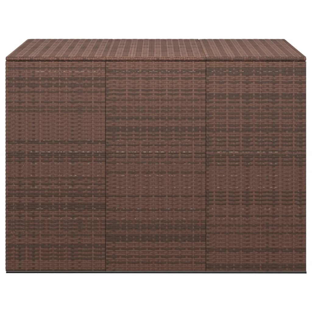 Contenitore da Giardino in Rattan PE 145x100x103 cm Marrone