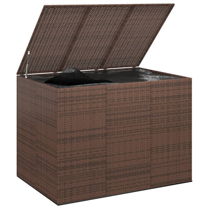 Contenitore da Giardino in Rattan PE 145x100x103 cm Marrone
