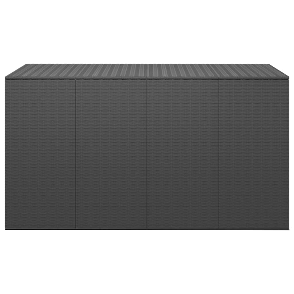 Contenitore da Giardino in Rattan PE 194x100x103 cm Nero
