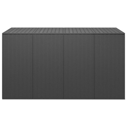 Contenitore da Giardino in Rattan PE 194x100x103 cm Nero