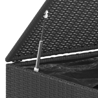 Contenitore da Giardino in Rattan PE 194x100x103 cm Nero