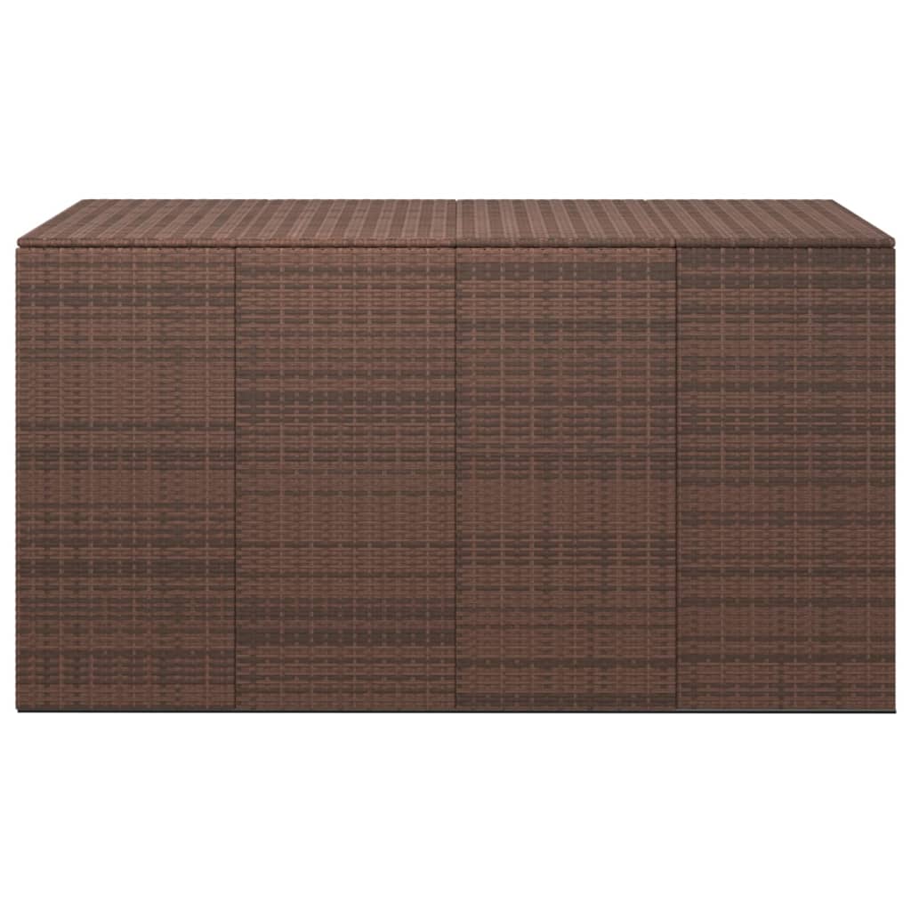 Contenitore da Giardino in Rattan PE 194x100x103 cm Marrone