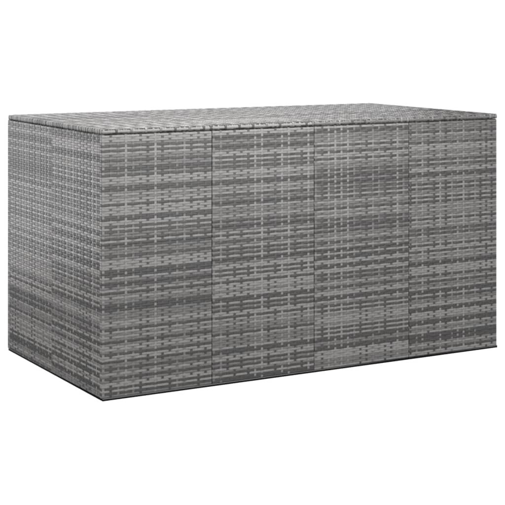 Contenitore da Giardino in Rattan PE 194x100x103 cm Grigio