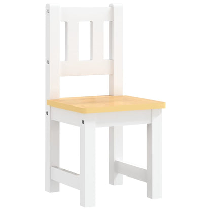 Set Tavolo e Sedie per Bambini 3 Pezzi Bianco e Beige in MDF
