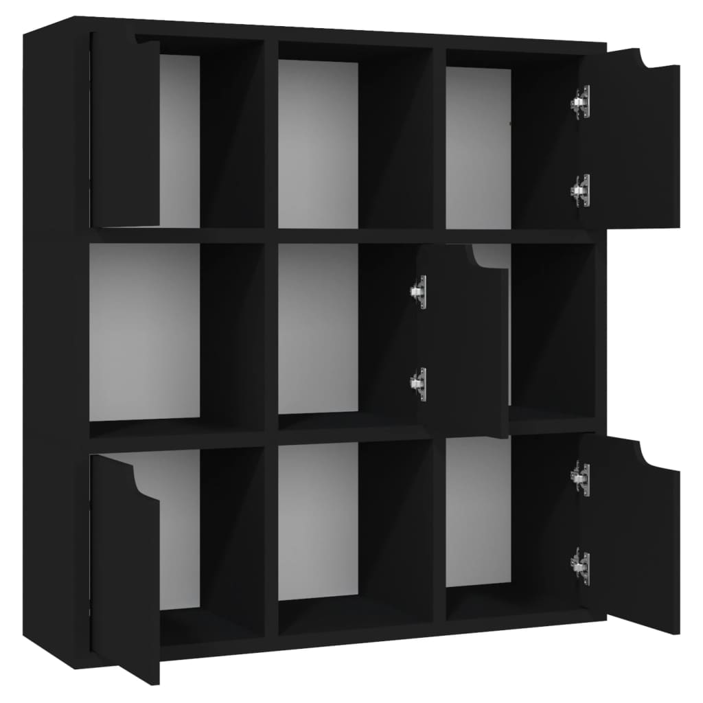 Libreria Nera 88,5x27,5x88 cm in Legno Multistrato