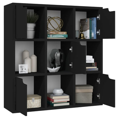 Libreria Nera 88,5x27,5x88 cm in Legno Multistrato