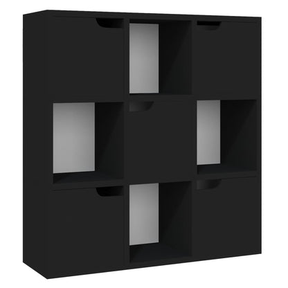 Libreria Nera 88,5x27,5x88 cm in Legno Multistrato