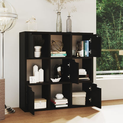 Libreria Nera 88,5x27,5x88 cm in Legno Multistrato
