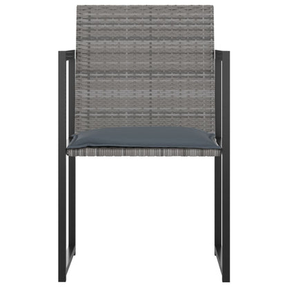 Set da Pranzo da Esterno 5 pz con Cuscini in Polyrattan Grigio