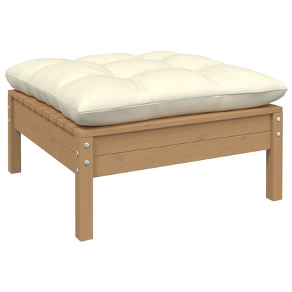 Sgabello da Giardino Ambra con Cuscino Crema in Legno di Pino