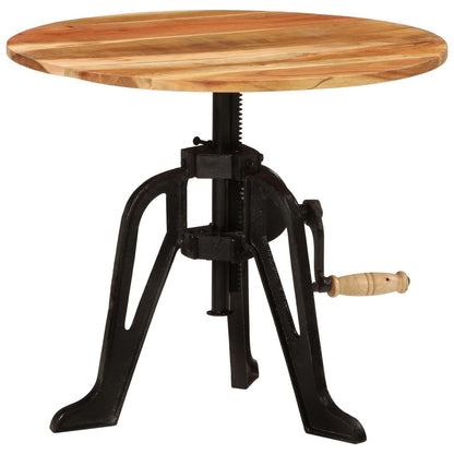 Tavolino 60x(42-62) cm in Legno Massello di Acacia e Ghisa