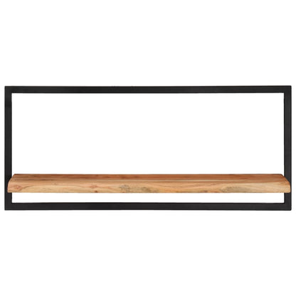 Mensole Parete 2pz 80x25x35 cm Legno Massello Acacia e Acciaio